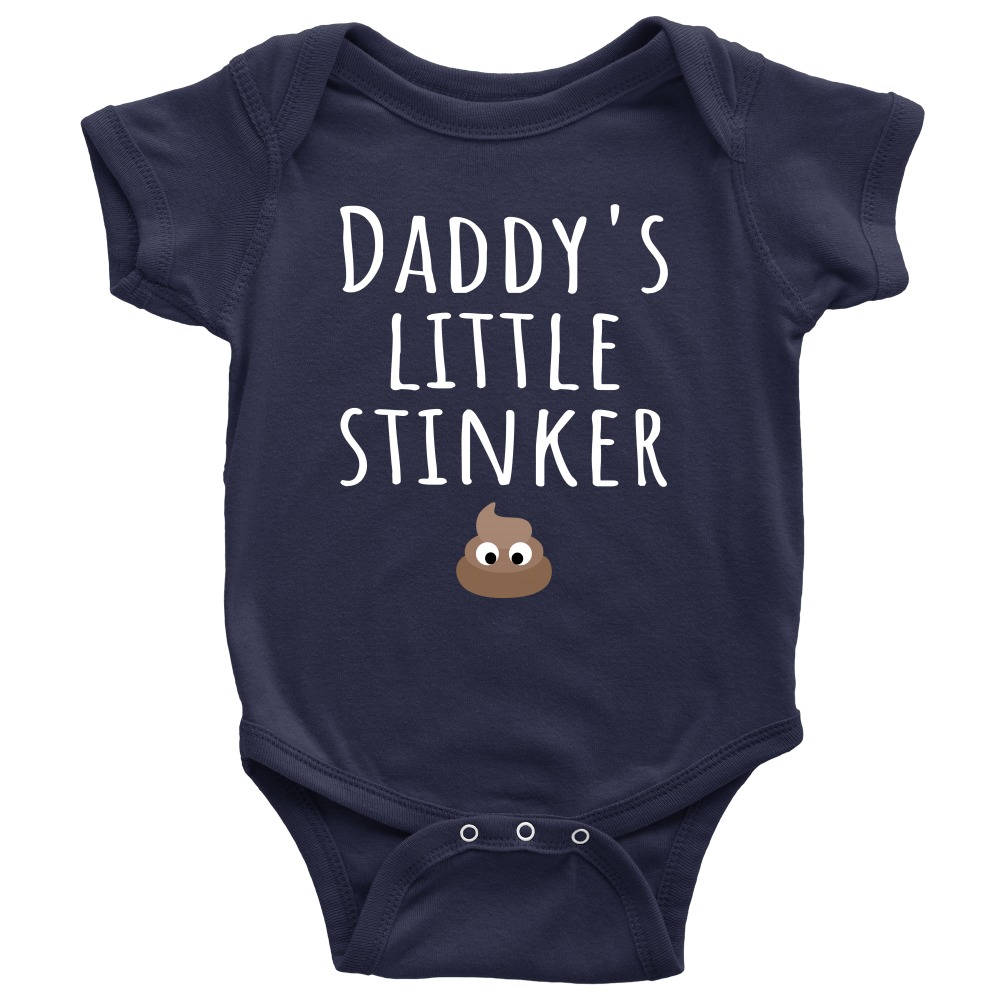 Funny Baby Onepiece Cute Baby Shirt Daddy39s Little Stinker Custom Text Baby Shower Or First Birthday Present Baby Gift Graphic Tee – Easygoing Wear · Trending Graphic Apparel