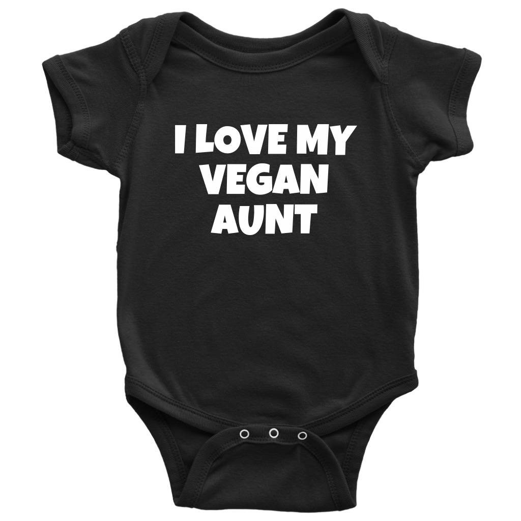 Funny Baby Vegan Onepiece Vegan Baby Clothes I Love My Vegan Aunt Cute vegan Bodysuit Baby Gift Idea Many Sizes and Colors Graphic Tee – Aesthetic Look · High-Quality Print