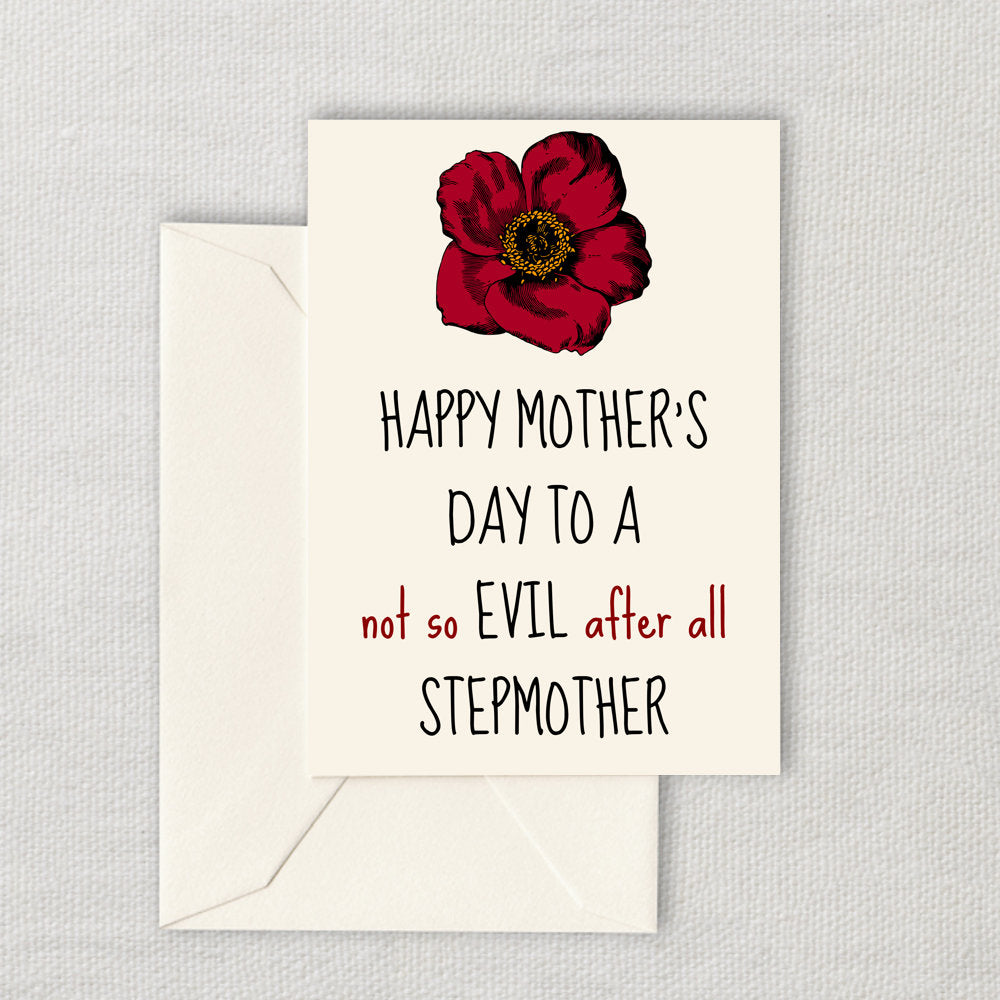 Funny Stepmother Printable Card Mother39s Day Card Stepmom Card Instant Download Not So Evil Stepmother Last Minute Card Graphic Tee – Cozy Vibes · Great Gift For Fans