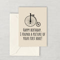 Printable Cyclist Birthday Card Funny Bicycle Birthday Card Cycling Greeting Card Your First Bike Instant Download Graphic Tee – Easygoing Wear · Must-Have Style