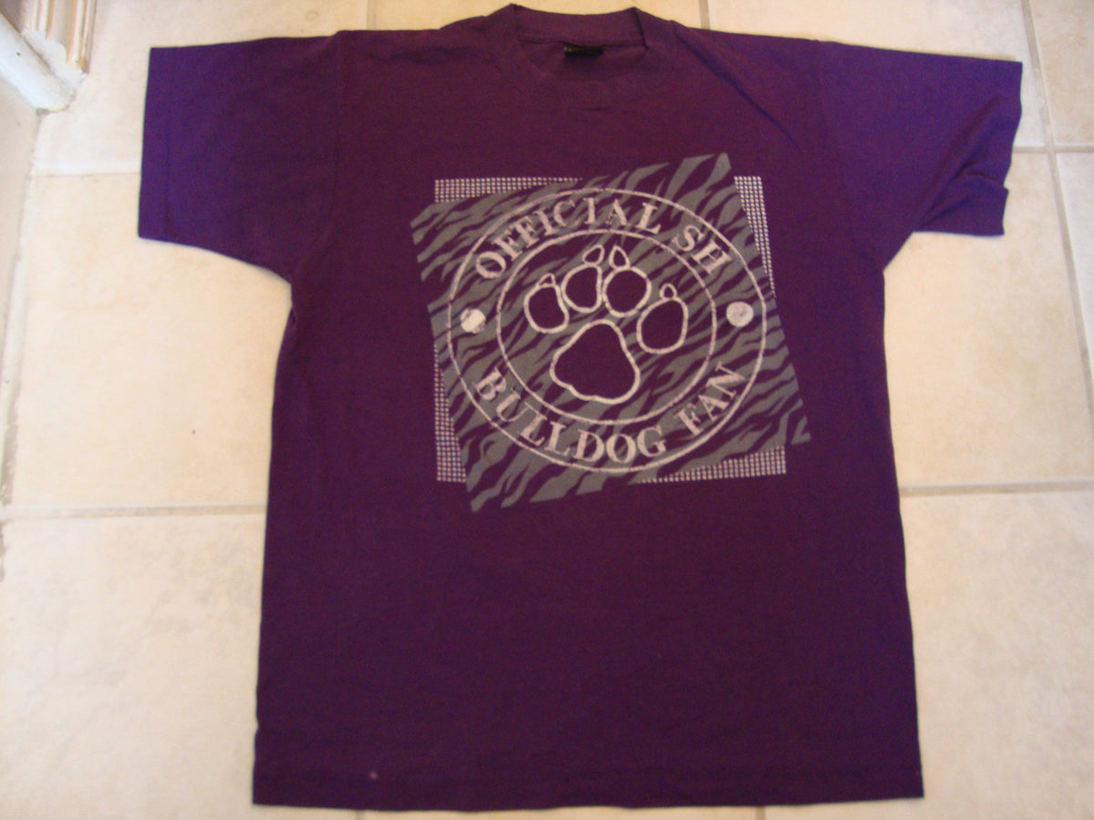 Vintage 8039s Official SH Bulldog Fan Purple Single Stitch T Shirt Size L Graphic Tee – Soft Feel · Must-Have Style
