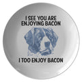 Weird Dog Art Funny Dog Loves Bacon Gift Bacon Lover Dinner Plate Dog Lover Gift Graphic Tee – Cozy Vibes · Perfect For Daily Wear
