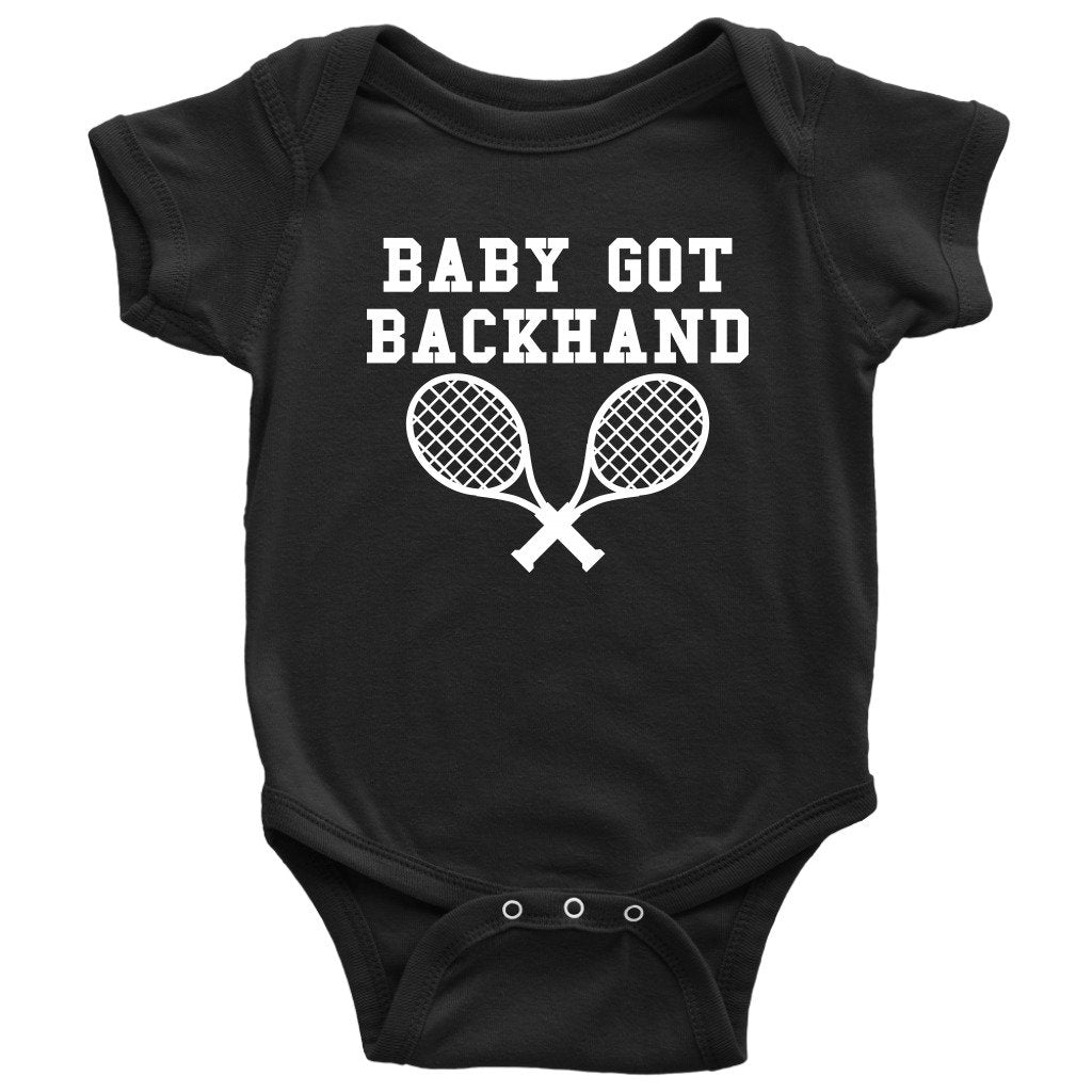 Funny Tennis Baby Onepiece Cute Tennis Baby Bodysuit Baby Got Backhand Tennis Player Baby Gift Many Sizes And Colors Available Graphic Tee – Soft Feel · Great Gift For Fans