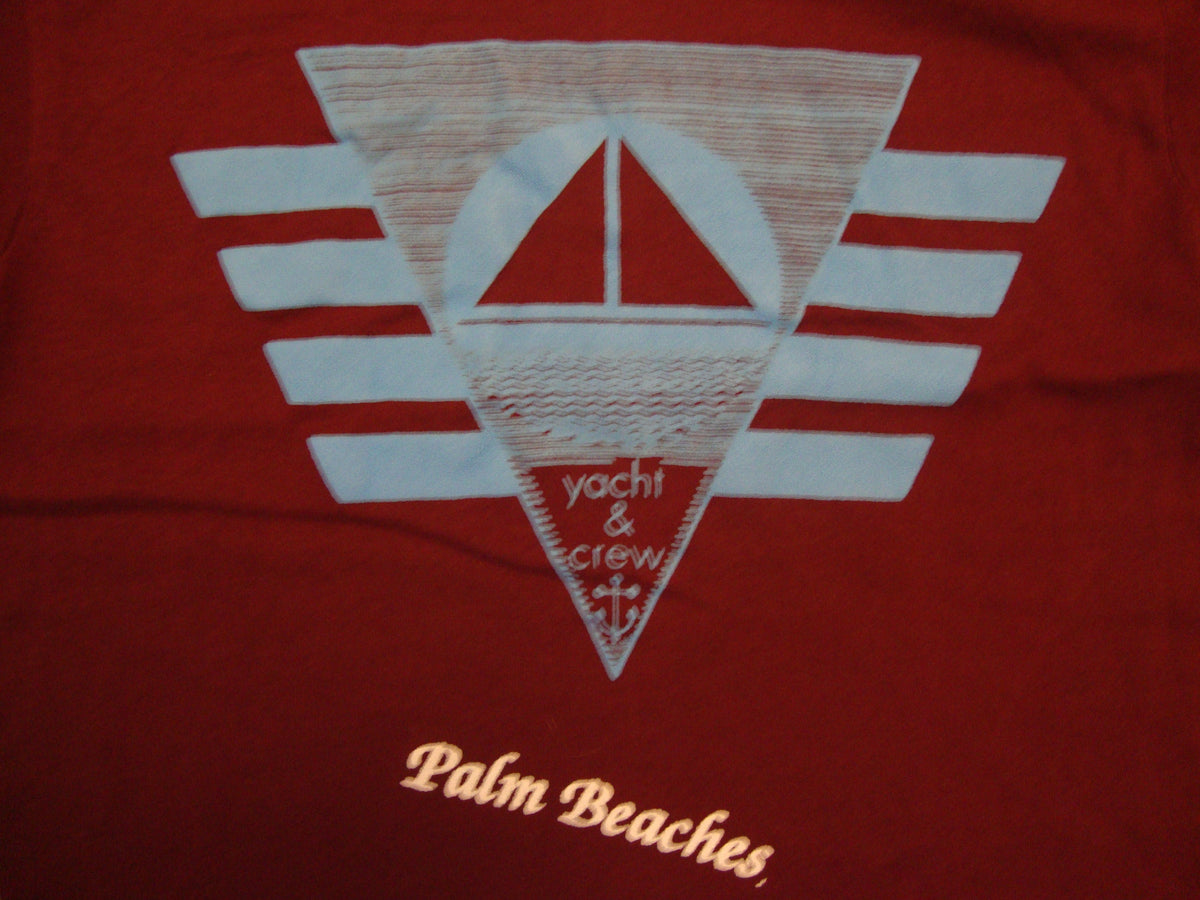Vintage 8039s Palm Beaches Yacht Crew Tourist T Shirt Size S Graphic Tee – Feel-Good Design · High-Quality Print