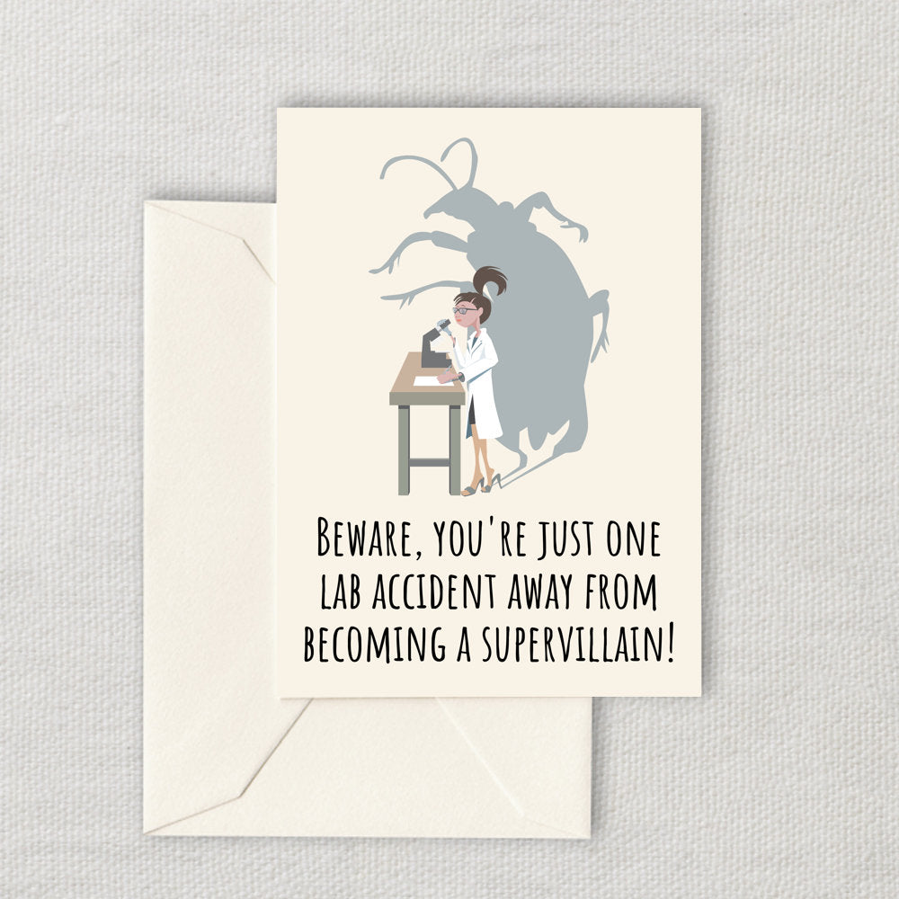 Funny Chemist Birthday Card Chemistry Printable Card Instant Download Birthday Card Becoming A Supervillain Graphic Tee – Bold Style · High-Quality Print
