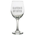 Funny Gluten Wine Glass Gluten Free Diet Gift Gluten Is My Bitch Celiac Awareness Anti Gluten Gift Graphic Tee – Everyday Comfort · Perfect For Daily Wear