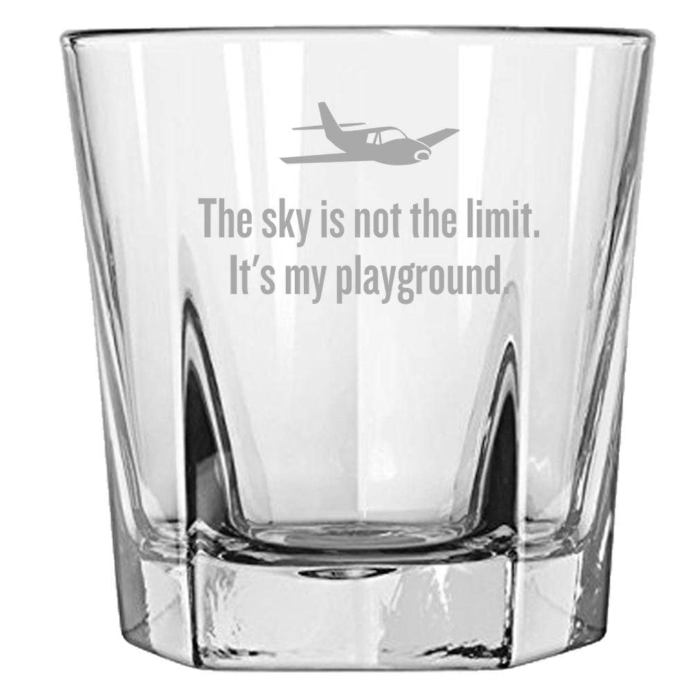 Funny Pilot Rocks Glass Pilot Gift Idea Aviator Present The Sky Is Not The Limit Etched Whiskey Tumbler Graphic Tee – Cozy Vibes · Top Pick For Any Outfit
