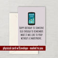 Smartphone Birthday Card Sarcasm Birthday Card Poop Without Smartphone Friend Birthday Card Graphic Tee – Aesthetic Look · Top Pick For Any Outfit