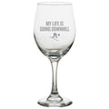 Funny Skiing Gift Skier Gift Idea My Life Is Going Downhill Winter Sports Present Wine Glass Graphic Tee – Warm & Stylish · Top Pick For Any Outfit