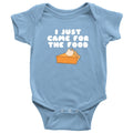 Funny Thanksgiving Baby Bodysuit I Just Came For The Food Thanksgiving Baby Onepiece Cute Thanksgiving Baby Gift Graphic Tee – Bold Style · Top Pick For Any Outfit