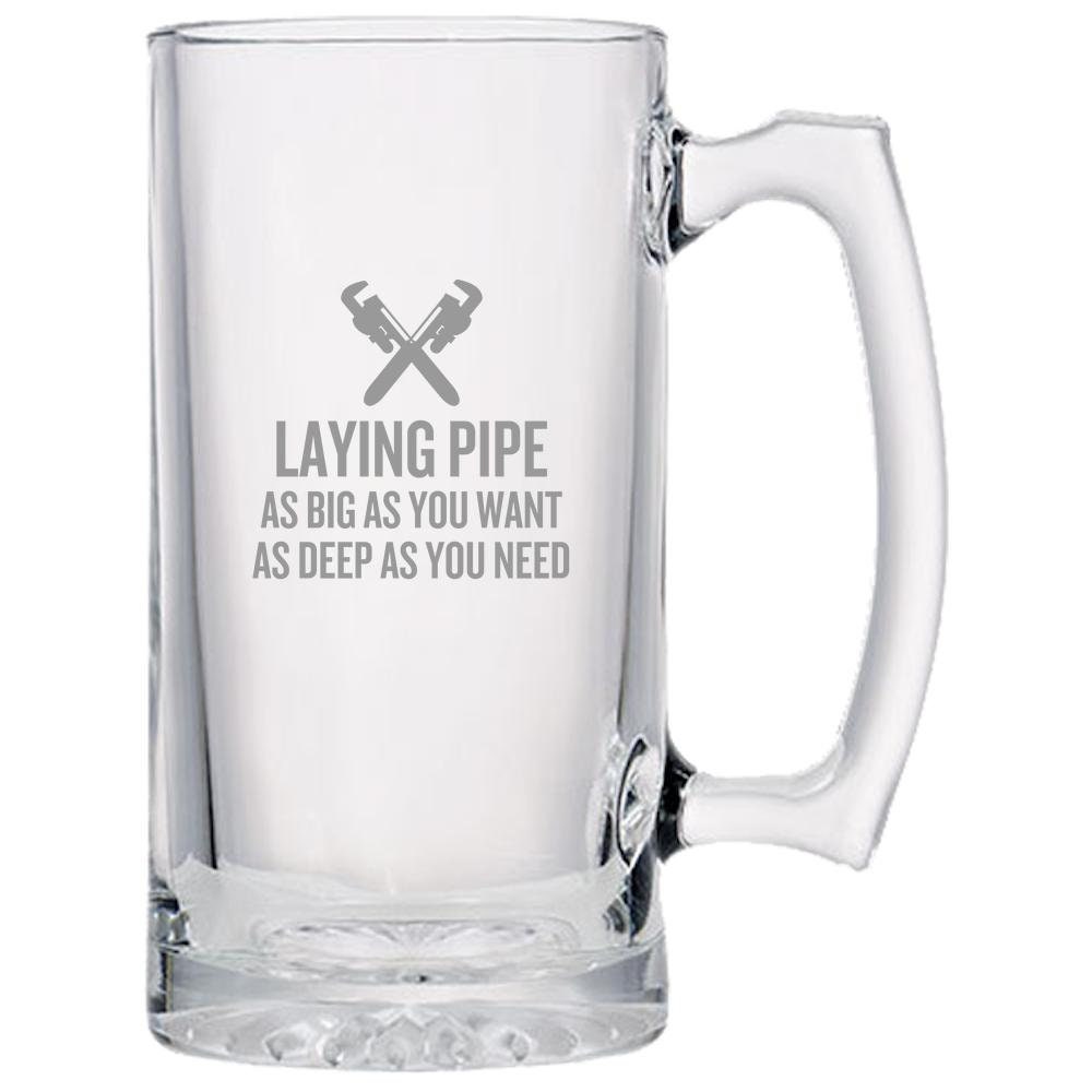 Funny Plumber Beer Mug Plumber Gift Idea Plumbing Present Laying Pipe Beer Glass Graphic Tee – Feel-Good Design · High-Quality Print