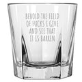 Funny Sarcasm Gift Sarcasm Rocks Glass INTJ Gift Idea Behold The Field Of Fucks I Give Etched Whiskey Tumbler Friend Birthday Gift Graphic Tee – Feel-Good Design · Perfect For Daily Wear
