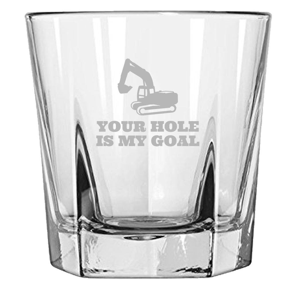 Excavator Rocks Glass Excavator Operator Gift Heavy Equipment Operator Your Hole Is My Goal Whiskey Tumbler Graphic Tee – Warm & Stylish · Top Pick For Any Outfit