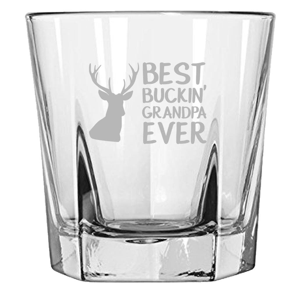 Funny Hunting Rocks Glass Gift for Grandfather Best Buckin39 Grandpa Ever Hunting Gift Deer Hunter Gift Whiskey Tumbler Graphic Tee – Soft Feel · Perfect For Daily Wear