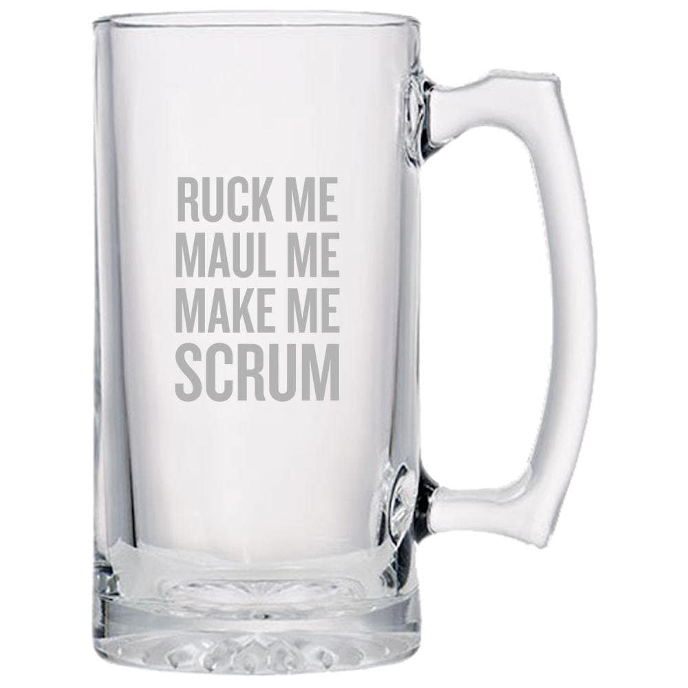 Funny Rugby Beer Mug Rugby Player Gift Idea Ruck Me Maul Me Make Me Scrum Beer Glass Graphic Tee – Everyday Comfort · Trending Graphic Apparel