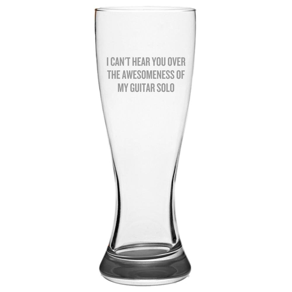 Funny Guitarist Beer Glass Guitar Player Gift Awesomeness Of My Guitar Solo Pilsner Glass Graphic Tee – Premium Graphic · Trending Graphic Apparel