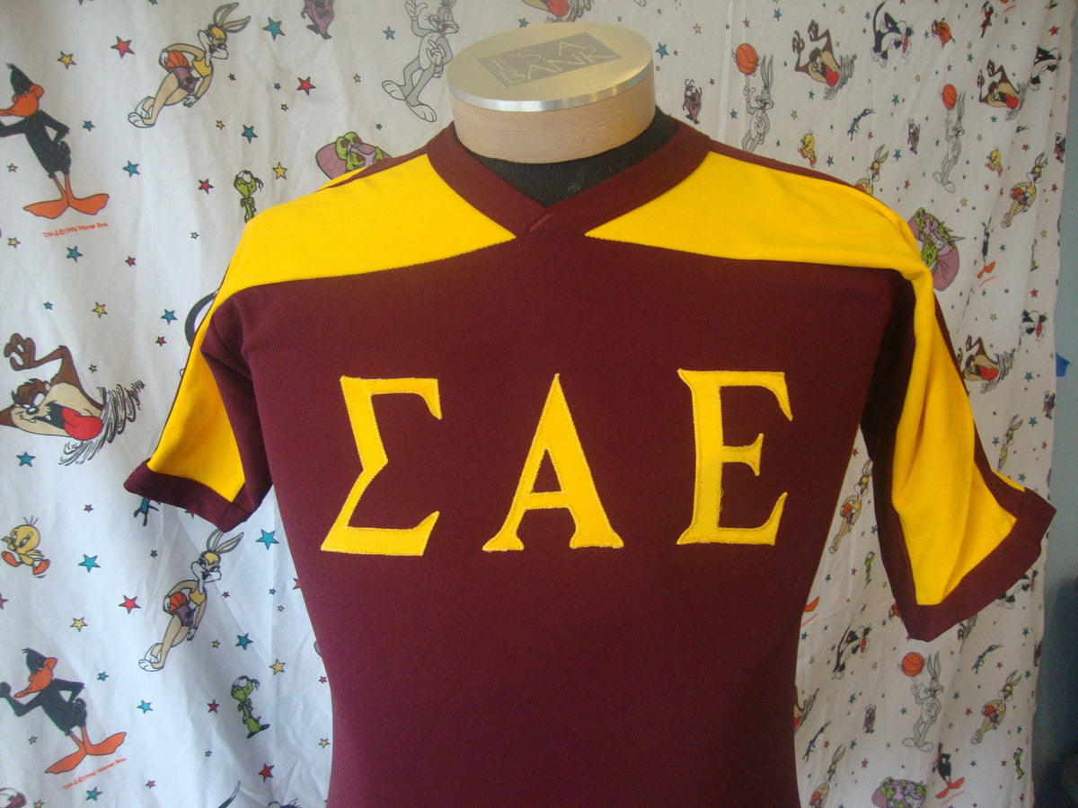 Vintage 8039s Sigma Alpha Epsilon College Fraternity V Neck Jersey T Shirt Size M Jersey – Feel-Good Design · High-Quality Print