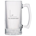 Funny Geometry Beer Mug Math Teacher Gift Funny Math Pun Yes I39m Always Right Beer Glass Graphic Tee – Warm & Stylish · Perfect For Daily Wear