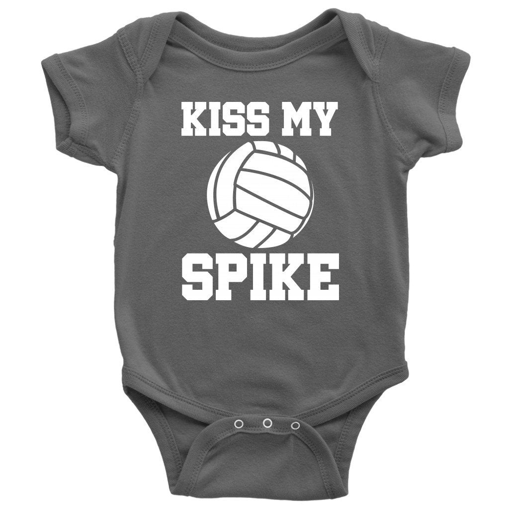 Volleyball Baby Bodysuit Volleyball Player Baby Gift Volleyball Baby Onepiece Kiss My Spike First Birthday or Baby Shower Gift Graphic Tee – Easygoing Wear · High-Quality Print