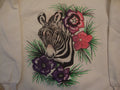 Vintage 8039s Zebra Flowers White Crew Neck Sweatshirt Size S Sweatshirt – Cozy Vibes · High-Quality Print