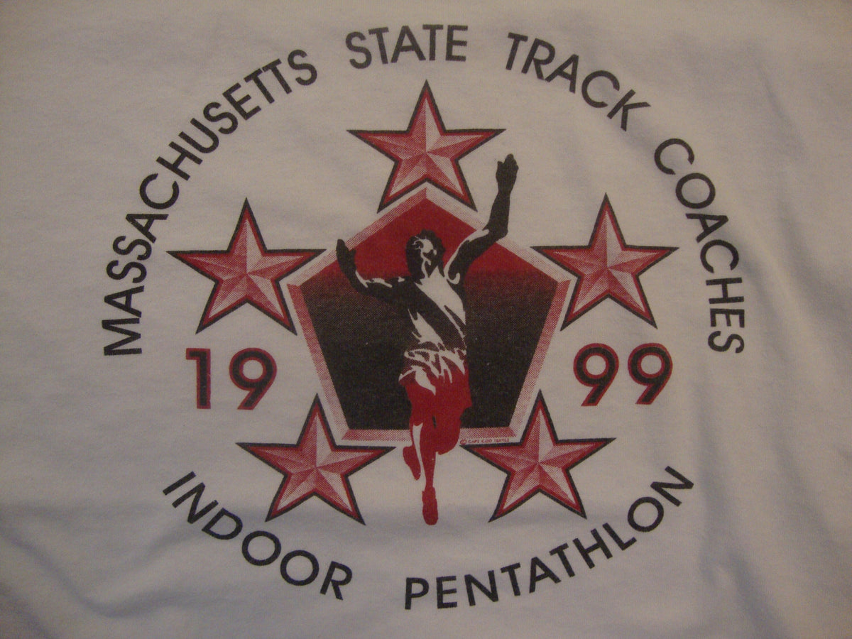 Vintage 9039s Massachusetts State Track Coaches Pentathlon running marathon jogging 1999 T Shirt Size L Graphic Tee – Cozy Vibes · Trending Graphic Apparel