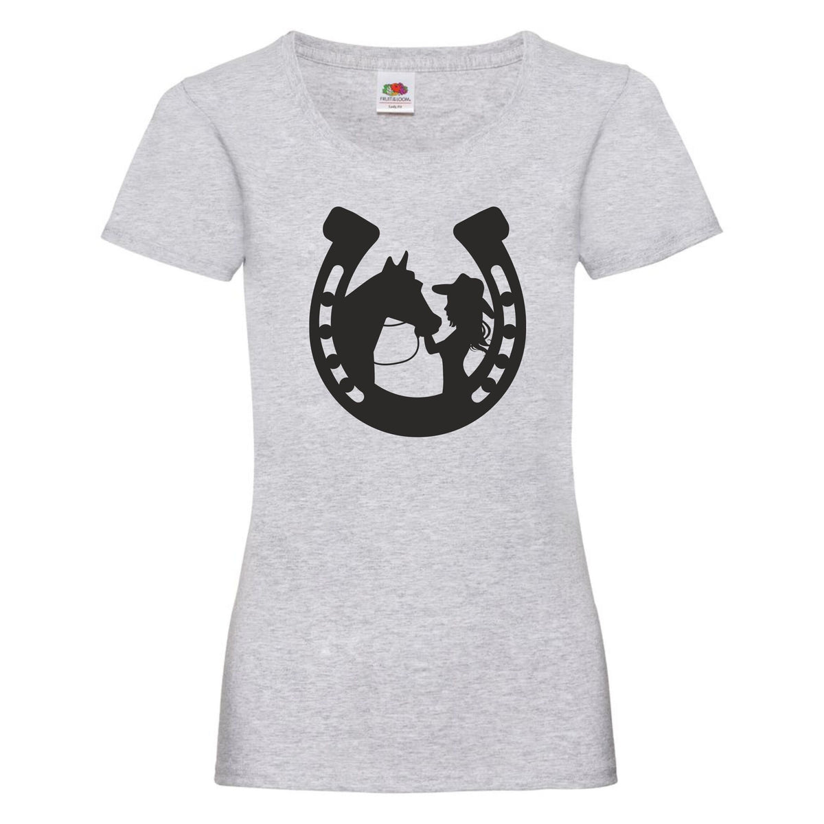 Horse Shoe Cowgirl Womens Ladyfit T Shirt Horse Riding Jumping Equestrian Top Graphic Tee – Everyday Comfort · Great Gift For Fans