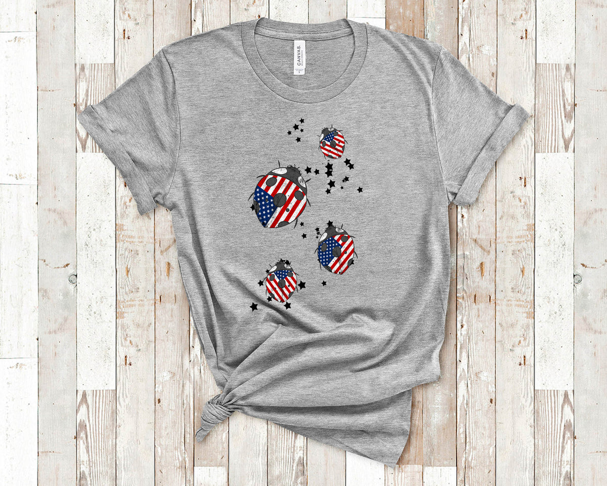 Patriotic Shirt with Red White Blue Ladybugs Great USA Shirt for Flag Day Memorial Day or July 4th Graphic Tee – Fan Favorite · High-Quality Print