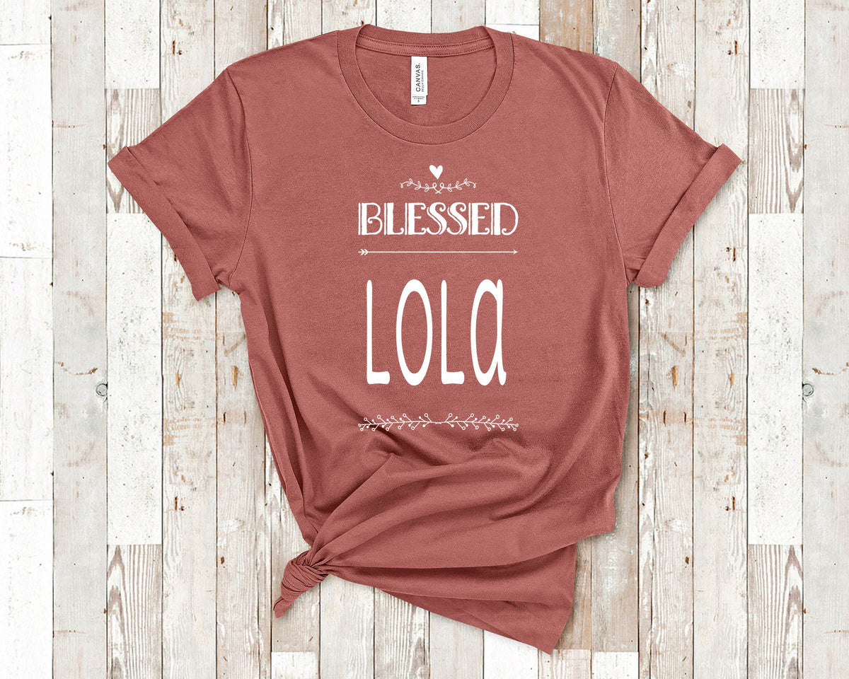 Blessed Lola Shirt for Grandma Cute Present for Lola Women Best Gifts for Lola Birthday Mother39s Day or Christmas Graphic Tee – Feel-Good Design · Great Gift For Fans