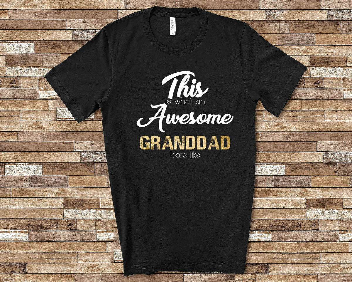 Awesome Granddad Shirt Tshirt Granddad Gift from Granddaughter Grandson Fathers Day Birthday Christmas Grandparent Gifts for Granddad Graphic Tee – Everyday Comfort · High-Quality Print