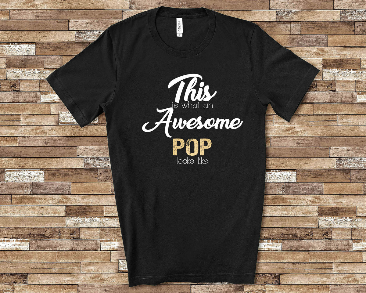 Awesome Pop Shirt Tshirt Pop Gift from Granddaughter Grandson Fathers Day Birthday Christmas Grandparent Gifts for Pop Graphic Tee – Fan Favorite · Top Pick For Any Outfit