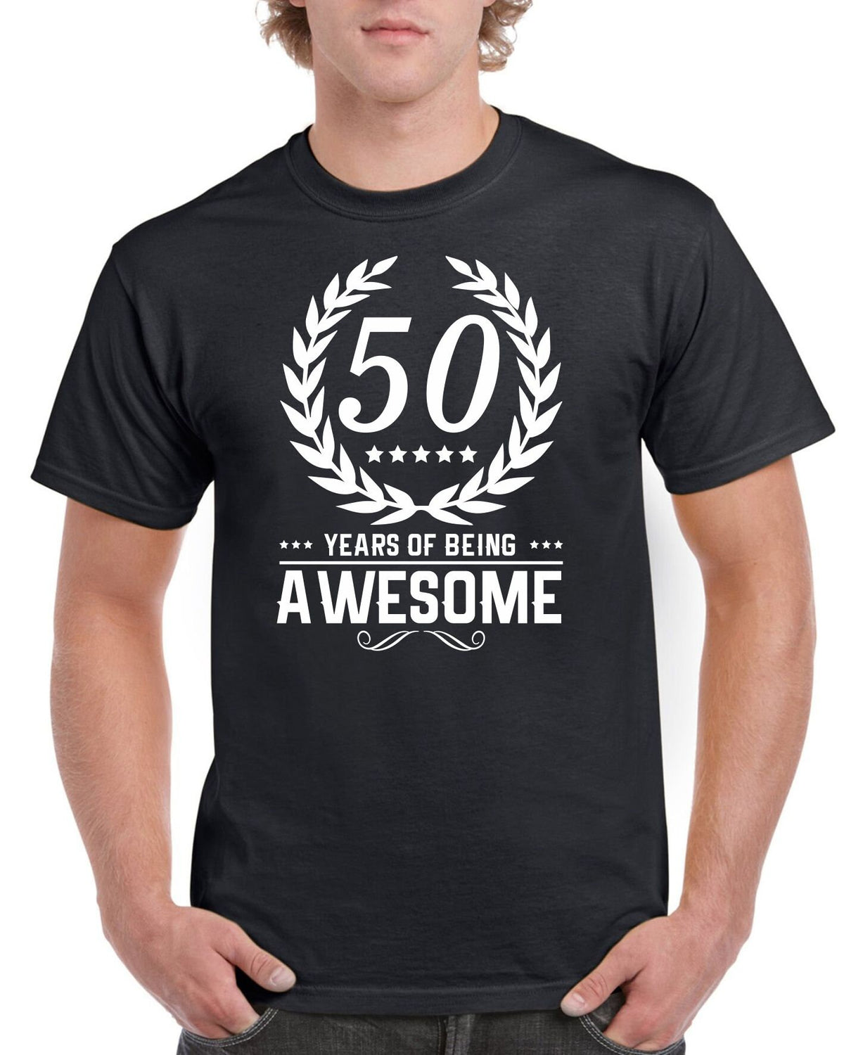 Mens 50th Birthday T Shirt Top Shirt Gift Present Fifty 50 Years Of Being Awesome Funny Tee Graphic Tee – Feel-Good Design · High-Quality Print