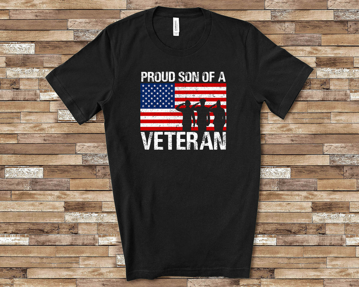 Proud Son of a Veteran Veterans Son Shirt Veteran Family Shirt for Father Son Matching Memorial Day TShirt or Veterans Day Shirts Graphic Tee – Warm & Stylish · Top Pick For Any Outfit