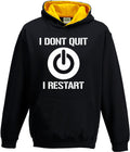 Gaming Hoodie I Dont Quit I Restart Retro Gaming Hooded Sweatshirt for Travel College Festival Gift for Gamers Friends Dad Hoodie – Soft Feel · Must-Have Style