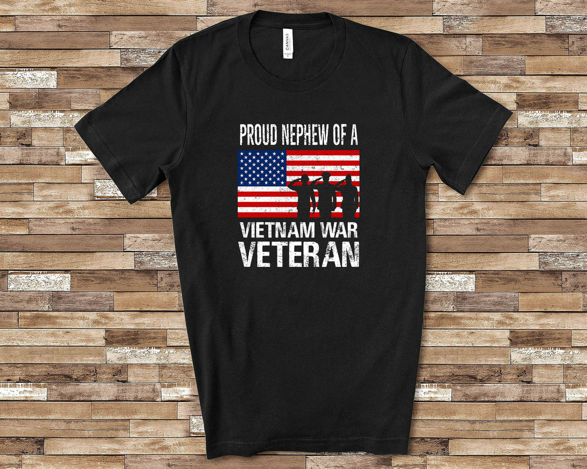 Proud Nephew of a Vietnam War Veteran Family Shirt for Uncle Nephews Matching Memorial Day or Veterans Day Tshirt Graphic Tee – Feel-Good Design · Perfect For Daily Wear