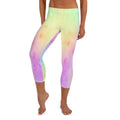 Capri Pink Yellow Blue Purple Pastel Tye Dye Rainbow Leggings for Women Great for Everyday Wear Fitness Workout and Yoga Graphic Tee – Everyday Comfort · Top Pick For Any Outfit