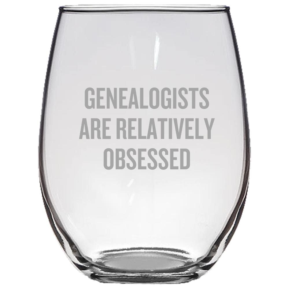 Genealogy Stemless Wine Glass Genealogist Gift Genealogist Present Idea Genealogists Are Relatively Obsessed Graphic Tee – Premium Graphic · Perfect For Daily Wear