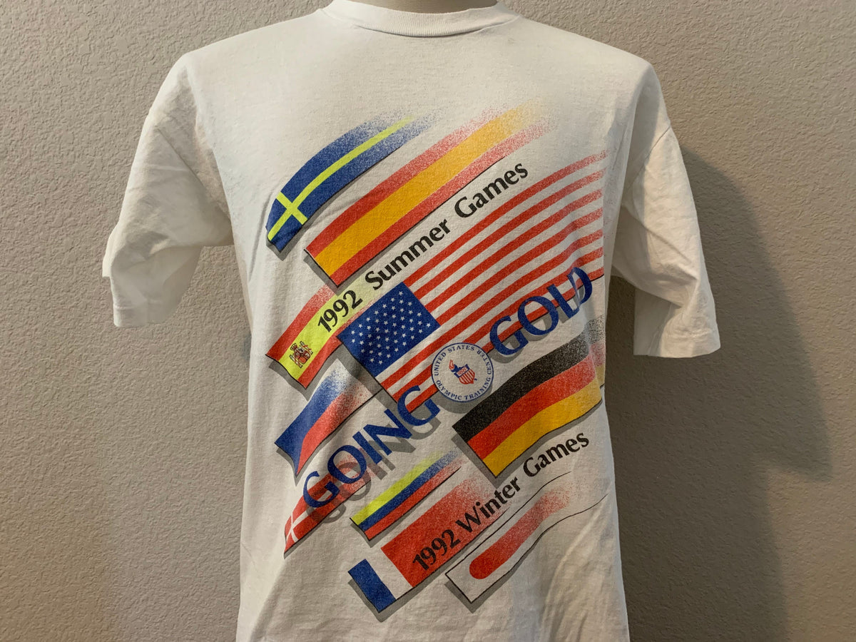 Vtg 9039s United States Olympics Going Gold Summer Winter 1992 White T Shirt L Graphic Tee – Warm & Stylish · Must-Have Style