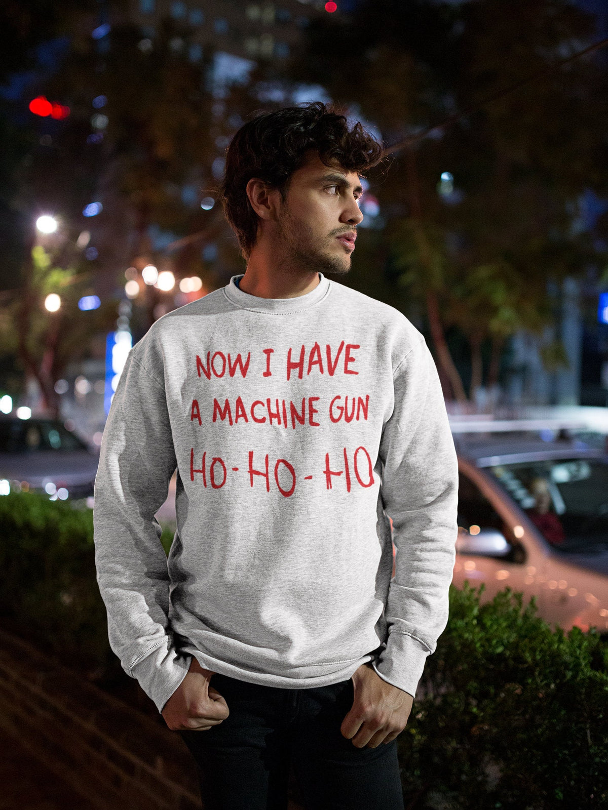 Mens Xmas Sweatshirt Bruce Willis Christmas Sweater Machine Gun Theme Cotton Sweatshirt Nakatomi Plaza Party 1988 Christmas Jumper Day Sweatshirt – Feel-Good Design · Trending Graphic Apparel