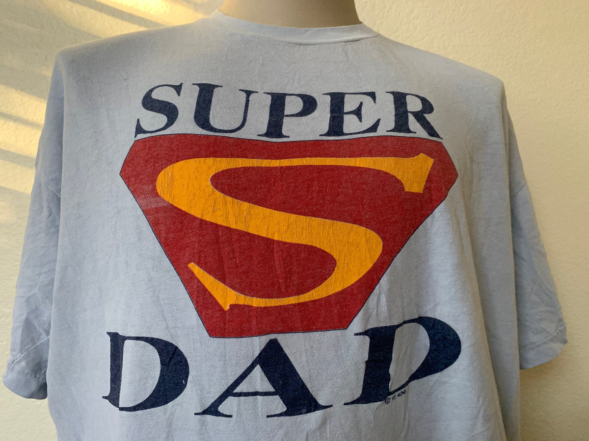 Vintage 90s Super Dad Fathers Day Father Appreciation Blue T Shirt Size S Graphic Tee – Cozy Vibes · Trending Graphic Apparel