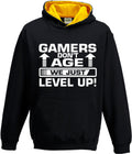Gaming Hoodie Gamers Dont Age We Level Up Retro Gaming Hooded Sweatshirt for Travel College Festival Gift for Gamers Friends Dad Hoodie – Aesthetic Look · High-Quality Print