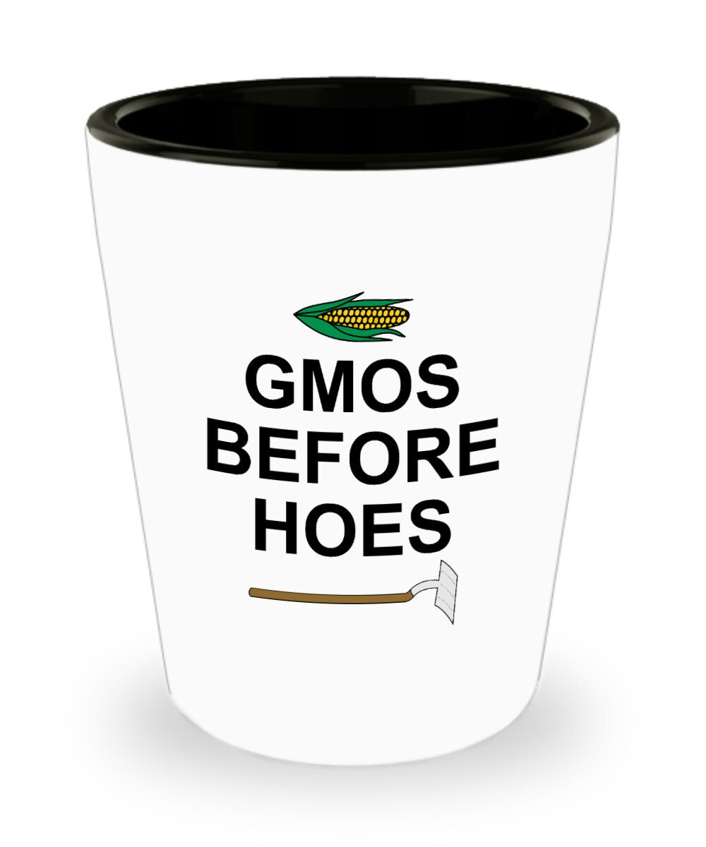 Farming Shot Glass Farmer Gift Farmer Present Agronomy Present Agronomist Gift Agriculture Gift GMOS Before Hoes Graphic Tee – Easygoing Wear · Must-Have Style