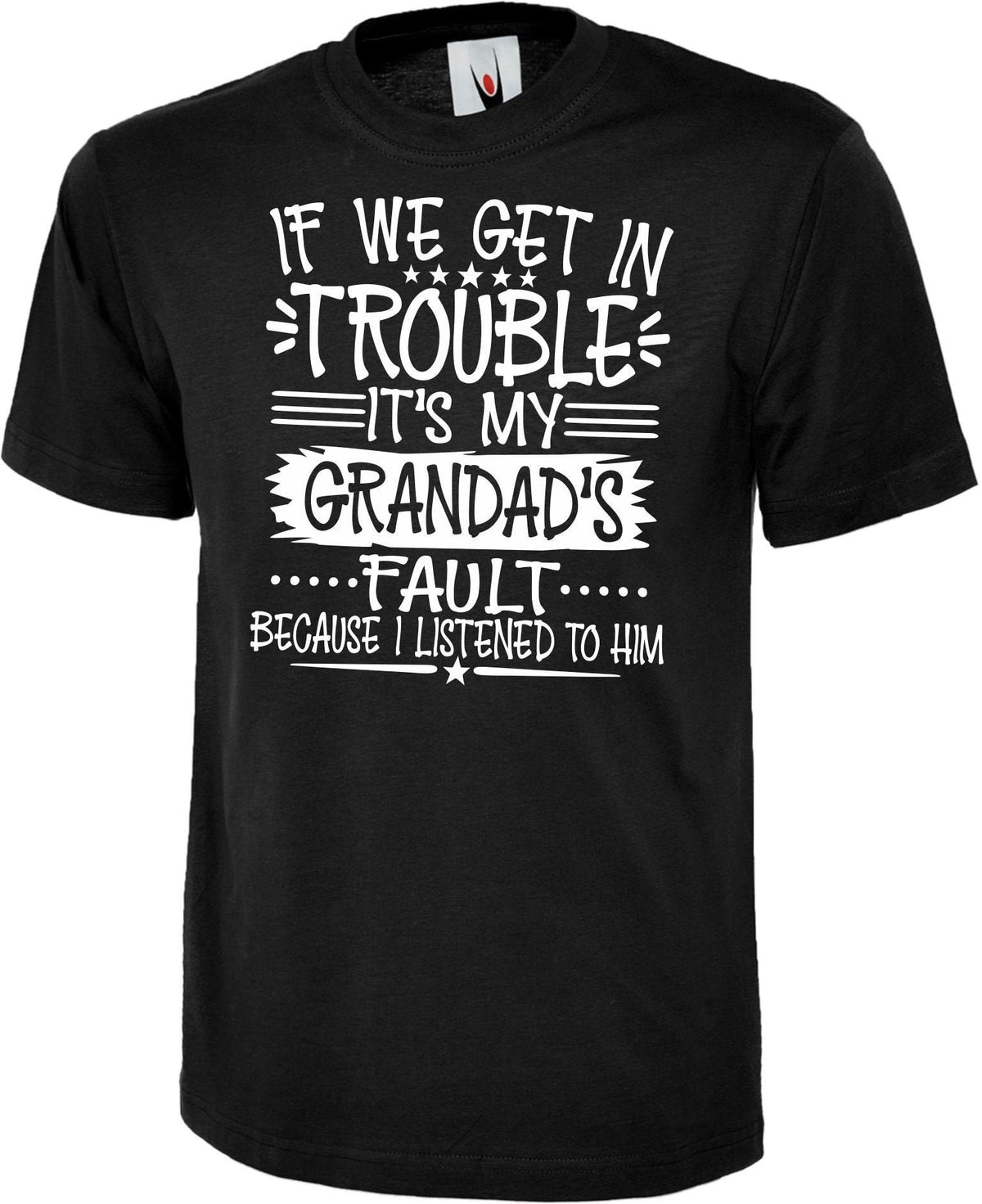 Kids Cotton Tees TShirt My Grandad Is The One To Blame Funny Birthday TShirt Grandson Grandaughter Graphic Tee – Cozy Vibes · Must-Have Style