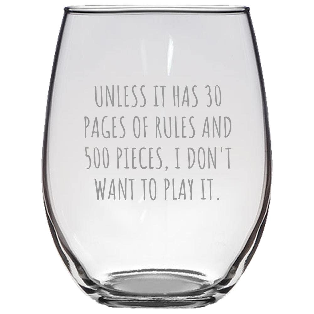 Funny Board Games Gift Stemless Wine Glass Tabletop Games Gift 30 Pages Of Rules And 500 Pieces Board Game Lover Present Graphic Tee – Easygoing Wear · Trending Graphic Apparel