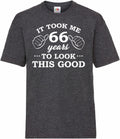 66th Birthday Gifts Mens Heather T Shirt Top Shirt Gift Present Sixty Six It Took 66 Years To Look This Good Funny Tee Happy 66th Birthday Graphic Tee – Premium Graphic · Great Gift For Fans