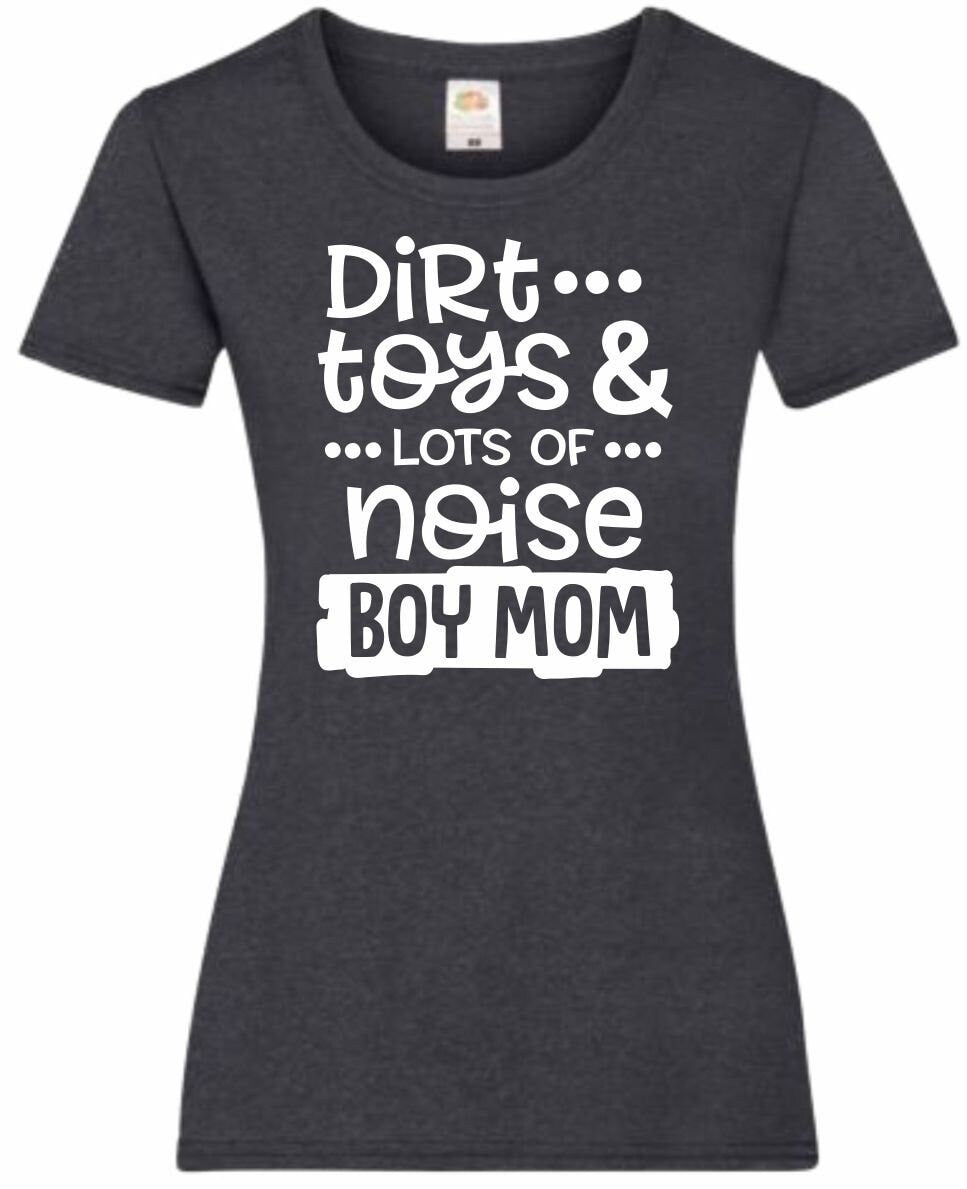Mothers Day Gifts Gift For Mum Dirt Toys Lots Of Noise Boy Mom Ladyfit Heather TShirt Gifts For Mum Gifts For Mam Mothers Day Gift Graphic Tee – Feel-Good Design · Trending Graphic Apparel