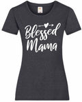 Mothers Day Gifts Gift For Mum Blessed Mama Ladyfit Heather TShirt Gifts For Mum Gifts For Mam Mothers Day Gift Mothers Day Tshirt Graphic Tee – Aesthetic Look · Perfect For Daily Wear