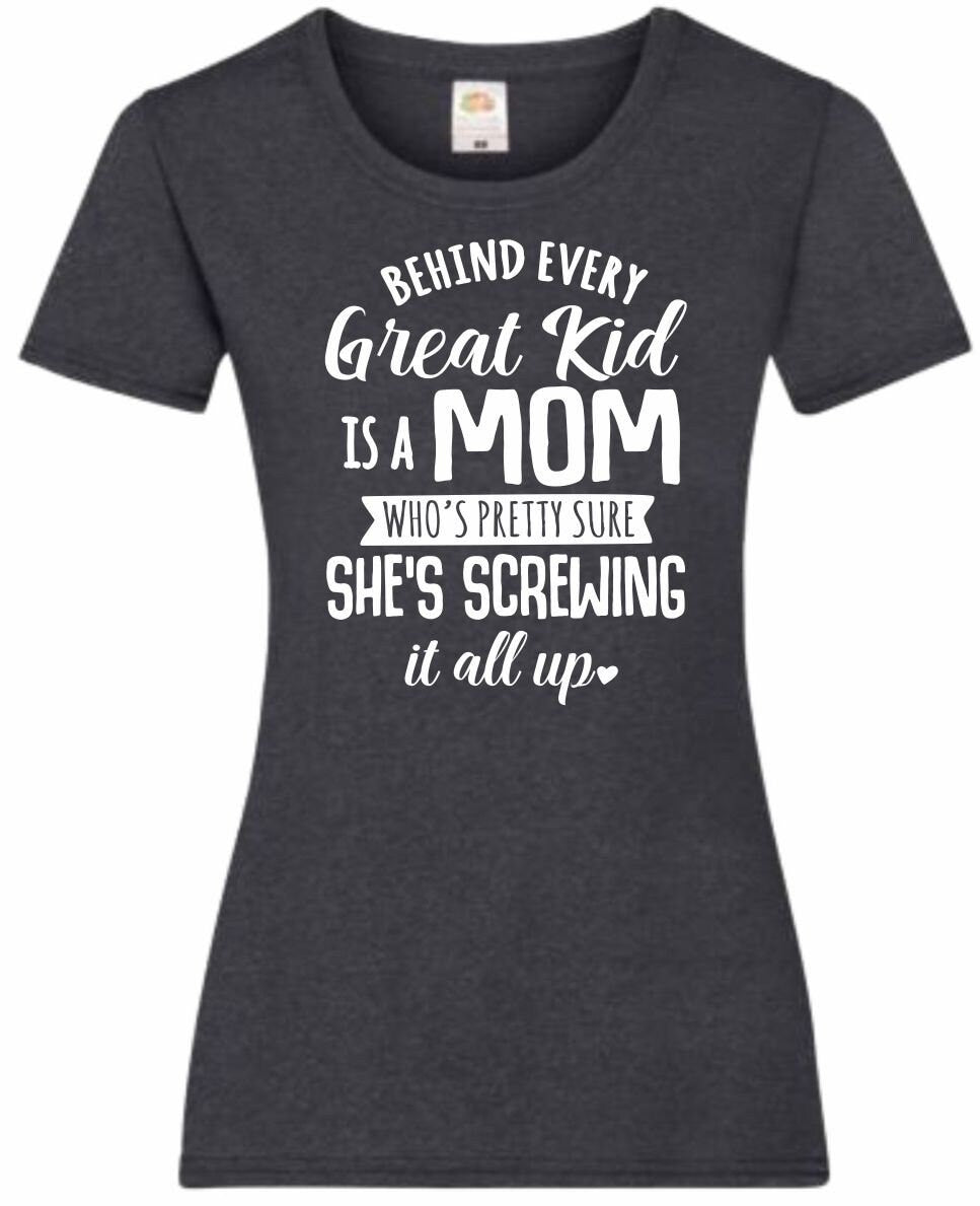 Mothers Day Gifts Gift For Mum Behind Every Great Kid Ladyfit Heather TShirt Gifts For Mum Gifts For Mam Mothers Day Gift Mothers Day Tshirt Graphic Tee – Easygoing Wear · Great Gift For Fans