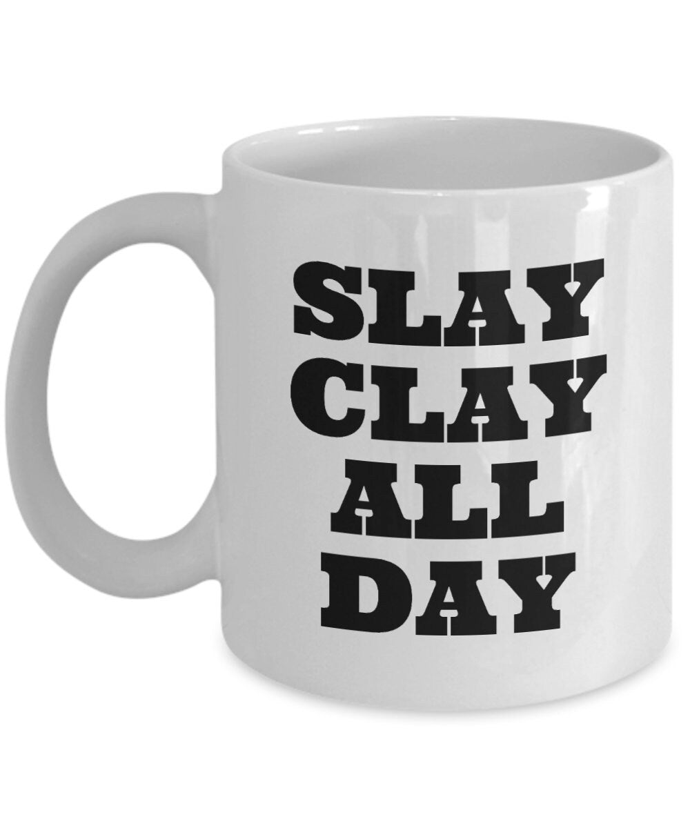 Clay Shooting Mug Trap Shooting Gift Skeet Shooting Gift Clay Pigeon Shooting Slay Clay All Day Graphic Tee – Cozy Vibes · High-Quality Print