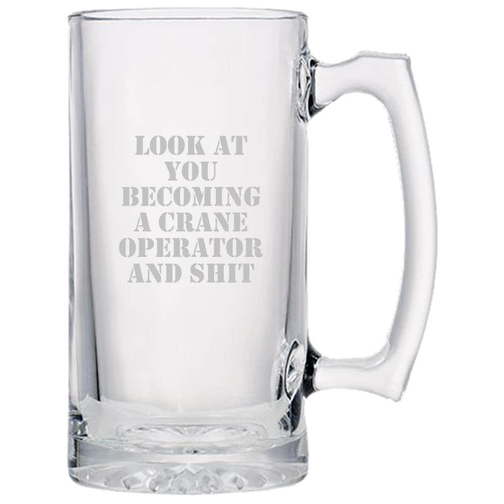 Funny Crane Operator Gift Crane Operator Beer Mug Becoming A Crane Operator And Shit Graphic Tee – Bold Style · Perfect For Daily Wear