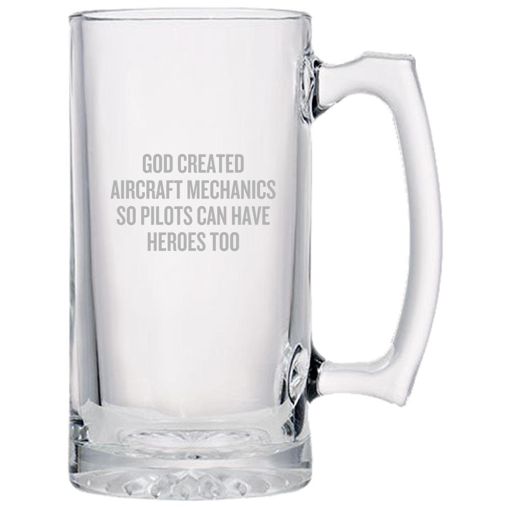 Aircraft Mechanic Gift Airplane Mechanics Beer Mug Aircraft Maintenance God Created Aircraft Mechanics Graphic Tee – Cozy Vibes · Perfect For Daily Wear